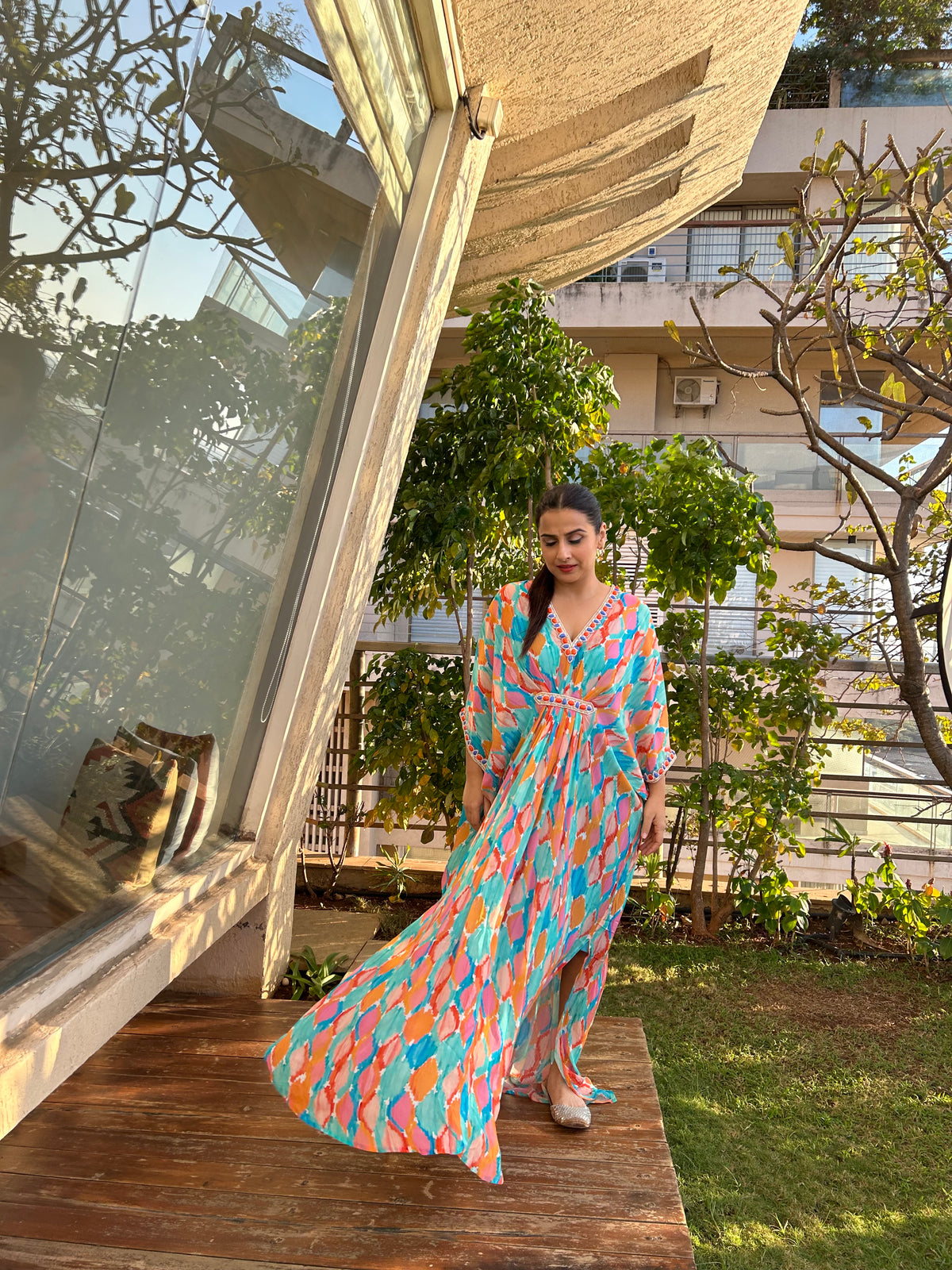 Printed Kaftan Dress