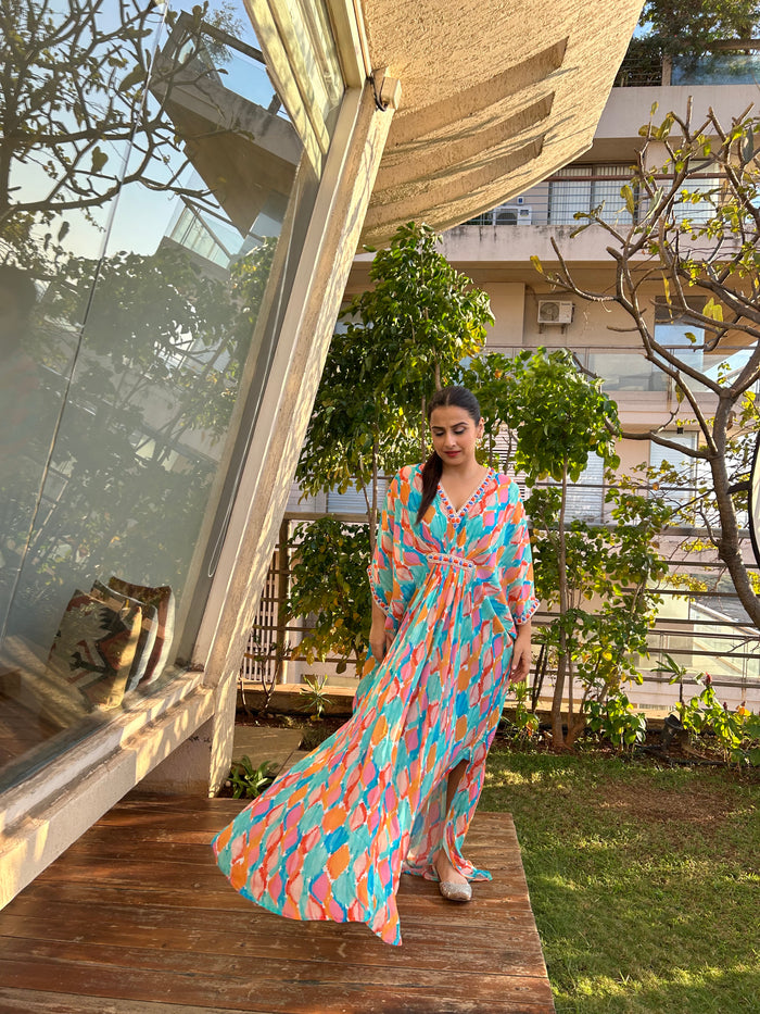 Printed Kaftan Dress
