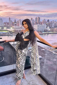 Maesha Eva In The Gayatri Stitched Sari With A Bow Belt