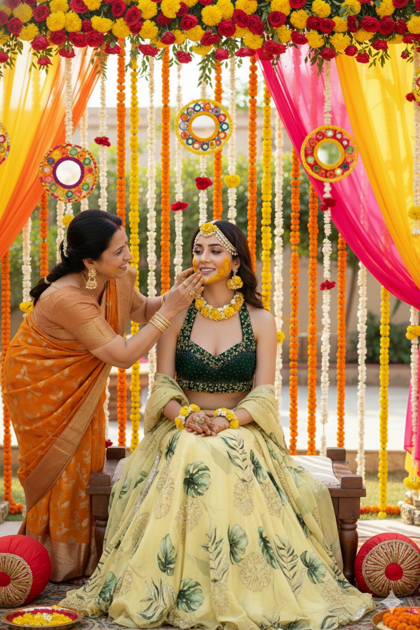 SUNLIT MONSTERA LEHENGA SET