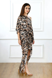 Savanna glow asymmetric dress