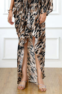 Savanna glow asymmetric dress