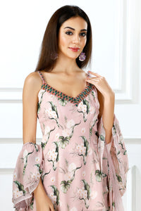TROPICAL ROSE TIERED SHARARA