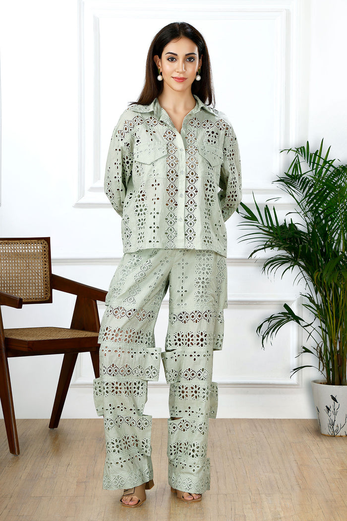 Tropical perch olive COORD set