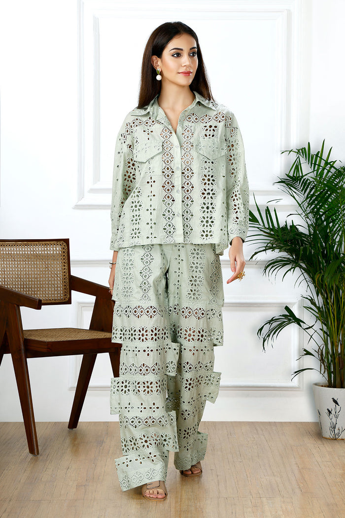 Tropical perch olive COORD set