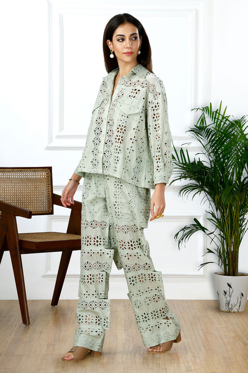 Tropical perch olive COORD set