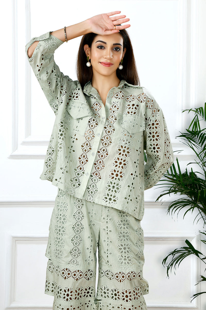 Tropical perch olive COORD set