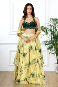 SUNLIT MONSTERA LEHENGA SET