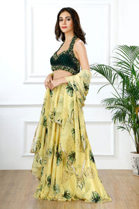 SUNLIT MONSTERA LEHENGA SET