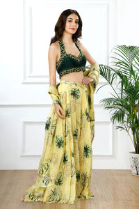SUNLIT MONSTERA LEHENGA SET
