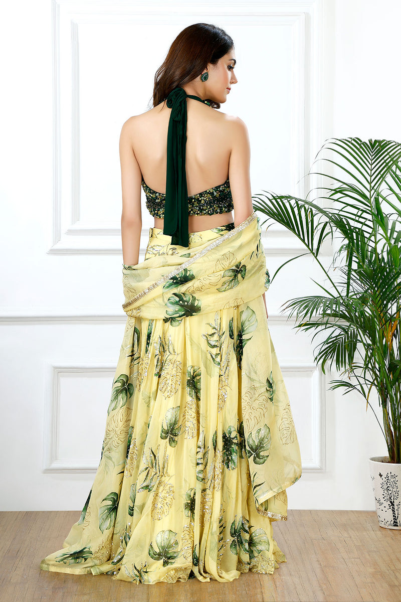 SUNLIT MONSTERA LEHENGA SET