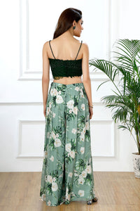 LEAF LUXE CROP TOP PANTS SET-RTS