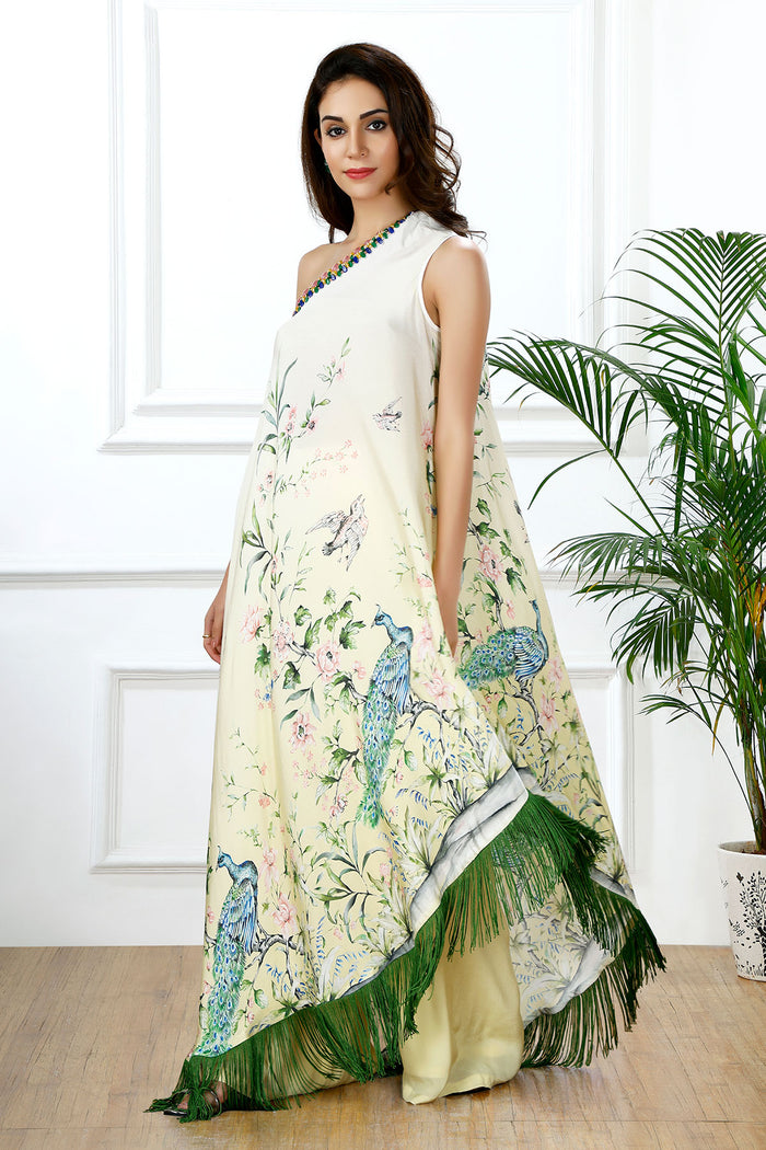 PEACOCK HORIZON OMBRÉ KAFTAN SET