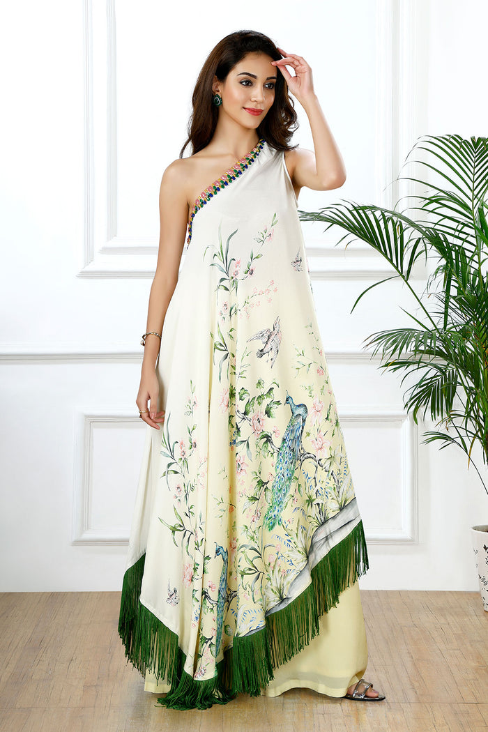 PEACOCK HORIZON OMBRÉ KAFTAN SET
