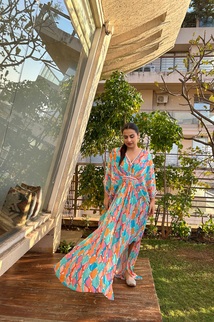 Vidya Balan In Printed Kaftan Dress