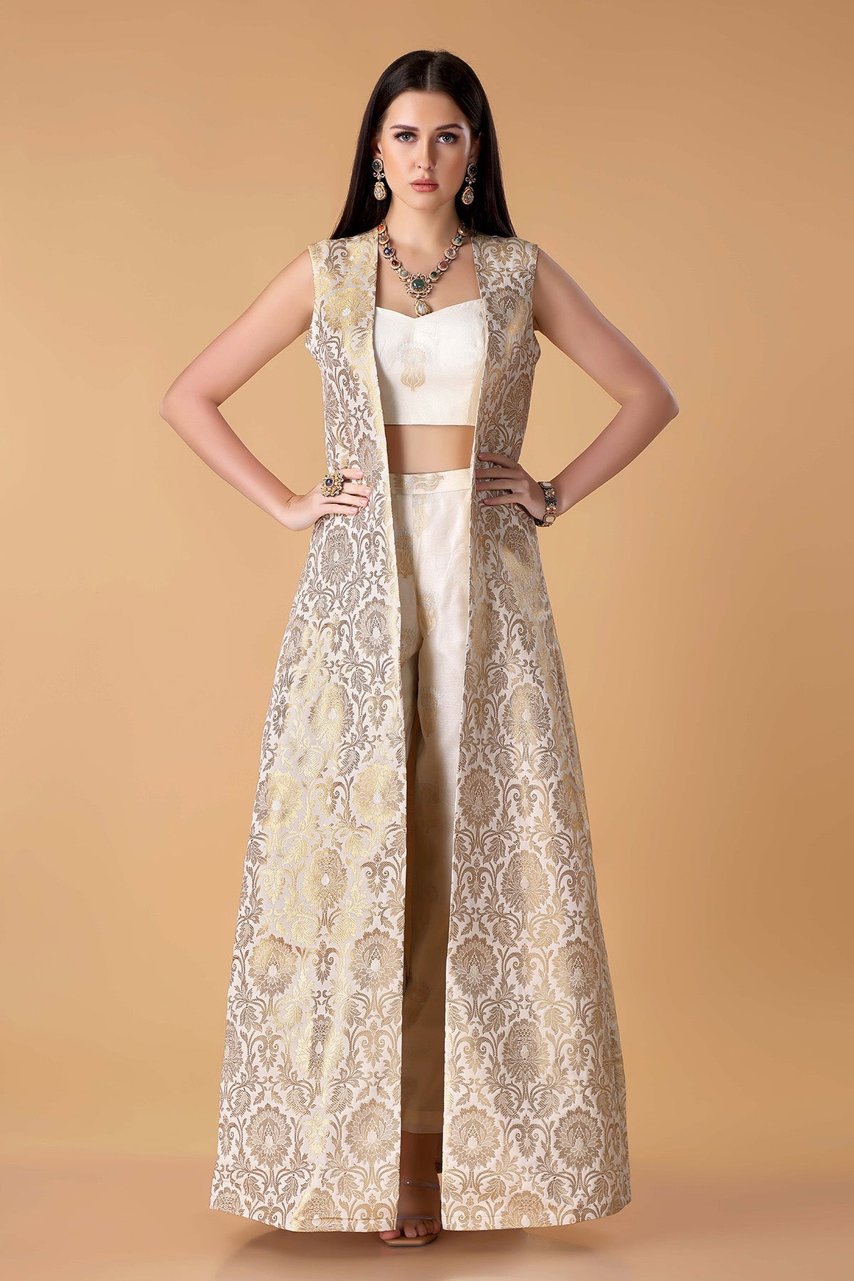 Ira Crop Top Pant Jacket Set-RTS