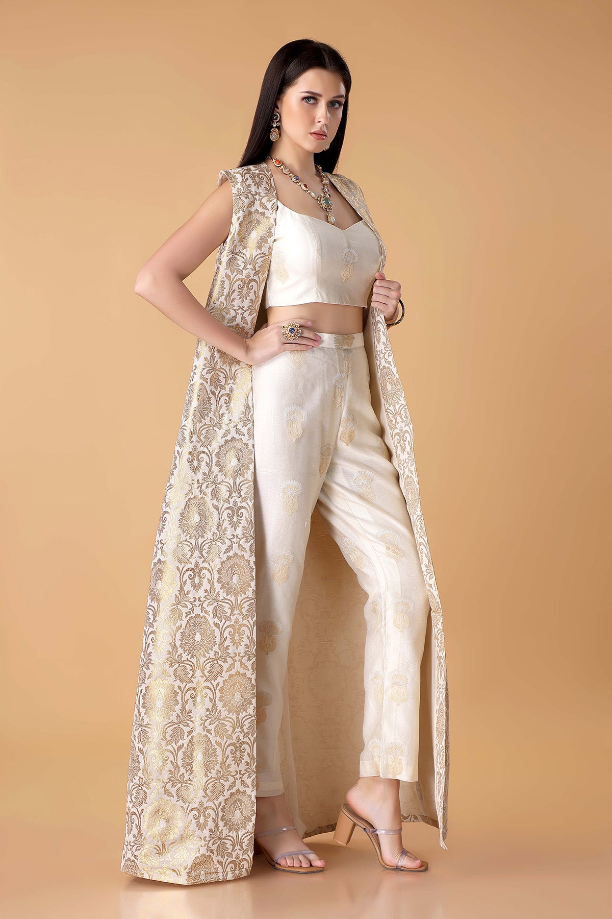 Ira Crop Top Pant Jacket Set