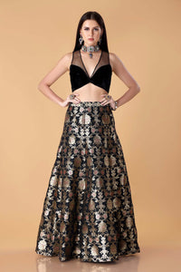 Zohra Crop Top Lehenga Set-RTS