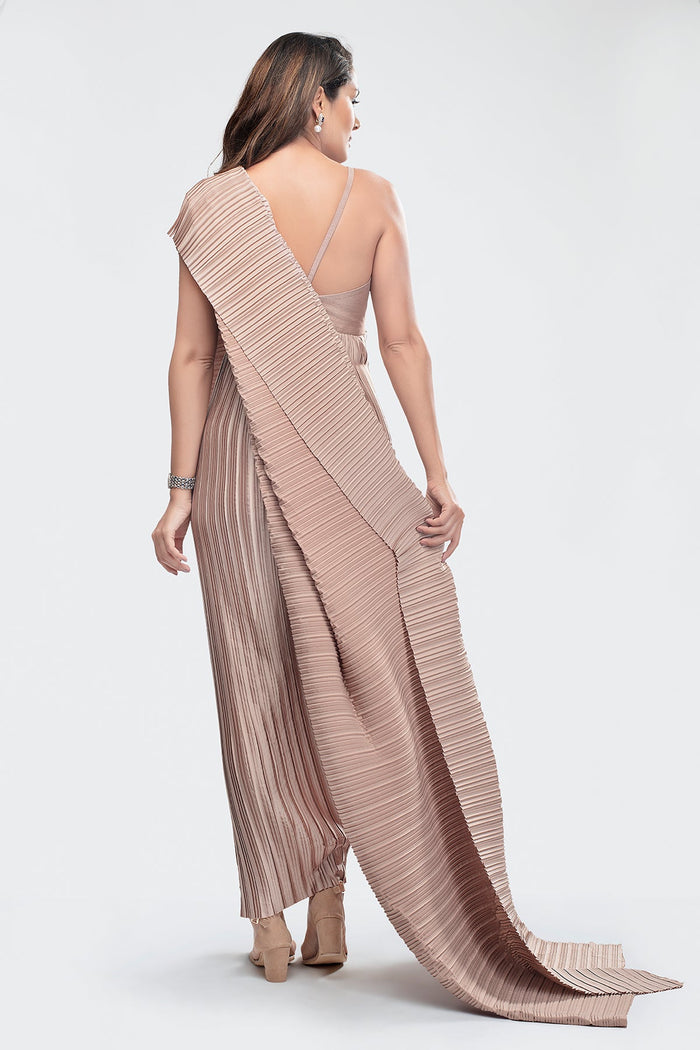 Pleated Stitched Chudidar Sari-RTS