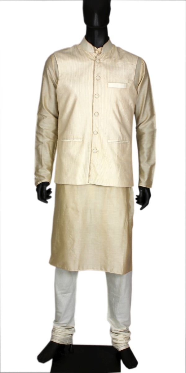 BEIGE SPUN SILK KURTA