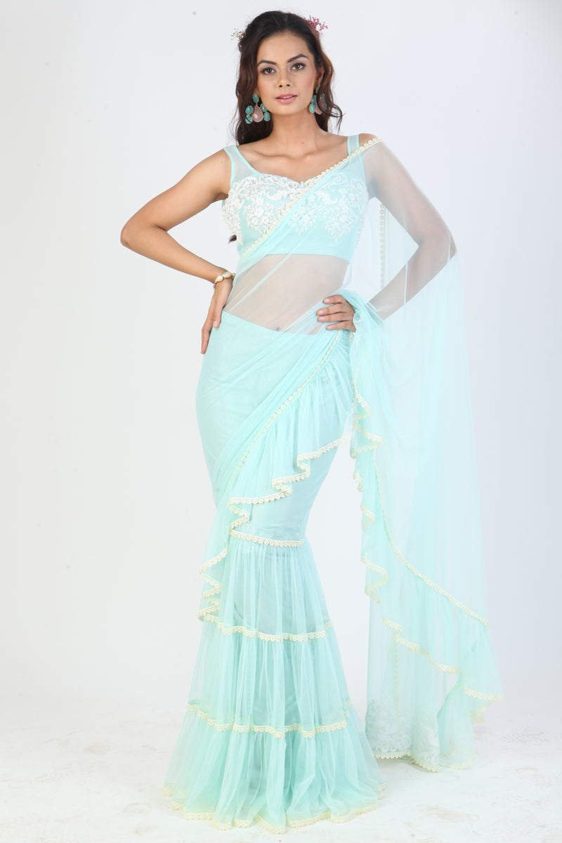 MUMTAZ RUFFLE SAREE