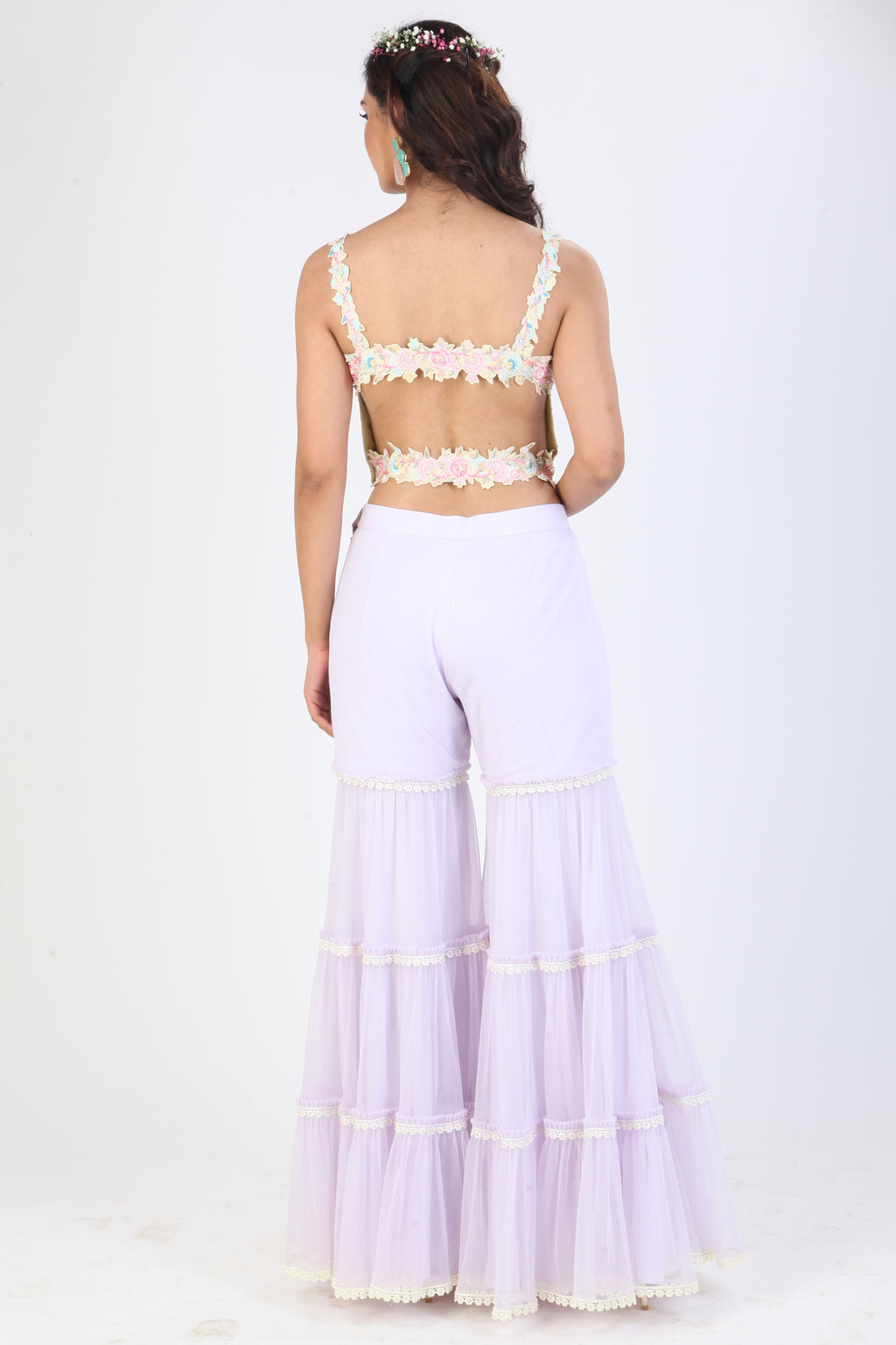 CROP TOP SHARARA WITH DUPATTA JACKET
